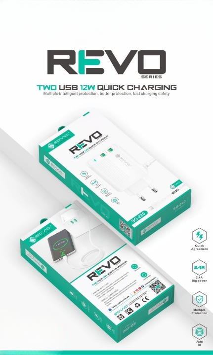 REVO iPhone Charger – Fast Charging USB Adapter with Lightning Cable – Safe & Reliable Power Charging