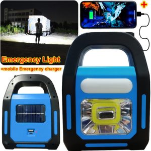 Hurry Bolt Emergency Rechargeable LED Light With Solar Panel USB...