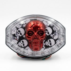 Universal 125cc Motorcycle LED Skull Tail Light – Multi-Color...