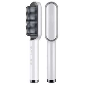 Hair Straightener Iron Brush Straight Hair Comb 2-in-1 Hair...